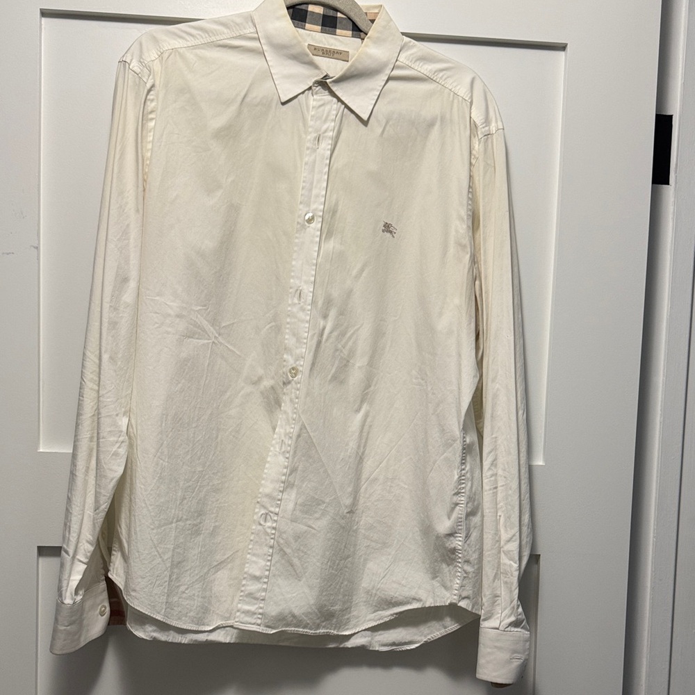 Burberry Men's Ivory Dress Shirt
